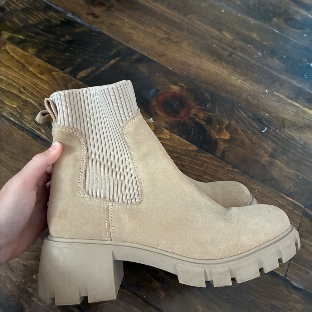 Steve Madden Beige Ankle Booties